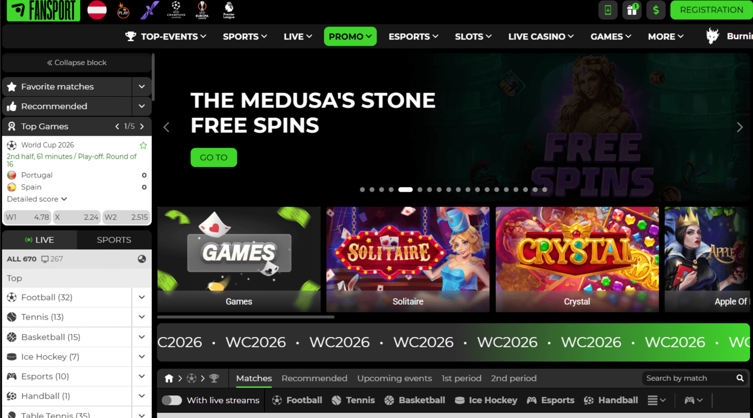 Fansport website screenshot