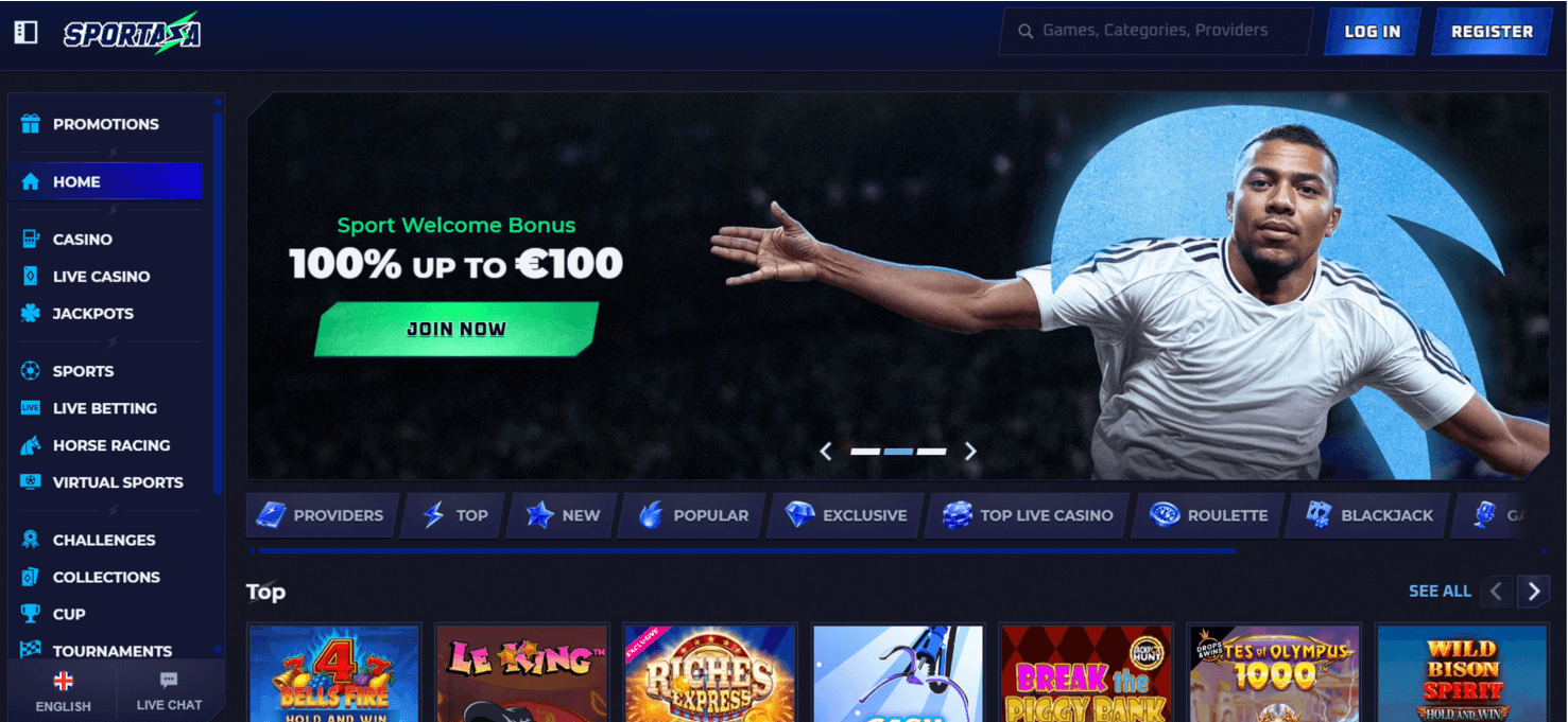 Sportaza website screenshot